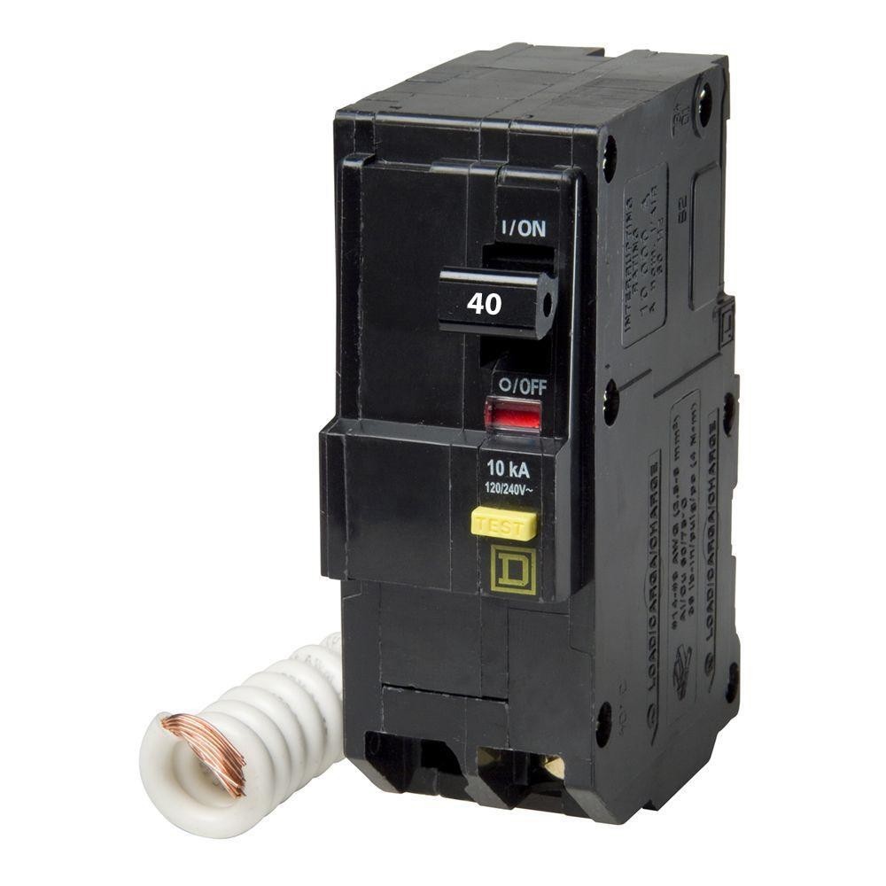 Square D 40 AMP Ground Fault QO240GFI 2 Pole 240V GFCI Circuit Breaker