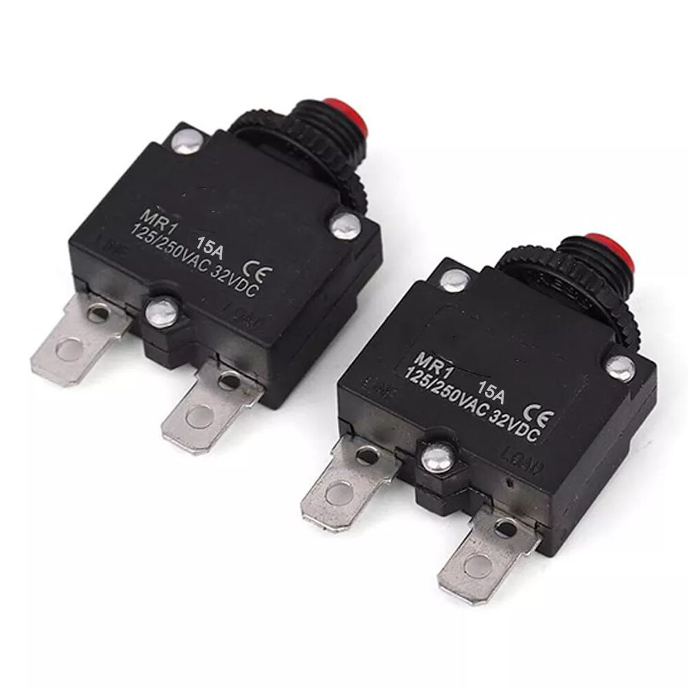 2x 3/9/15/16/30A Push Button Circuit Breakers Overload Protector Manual Reset