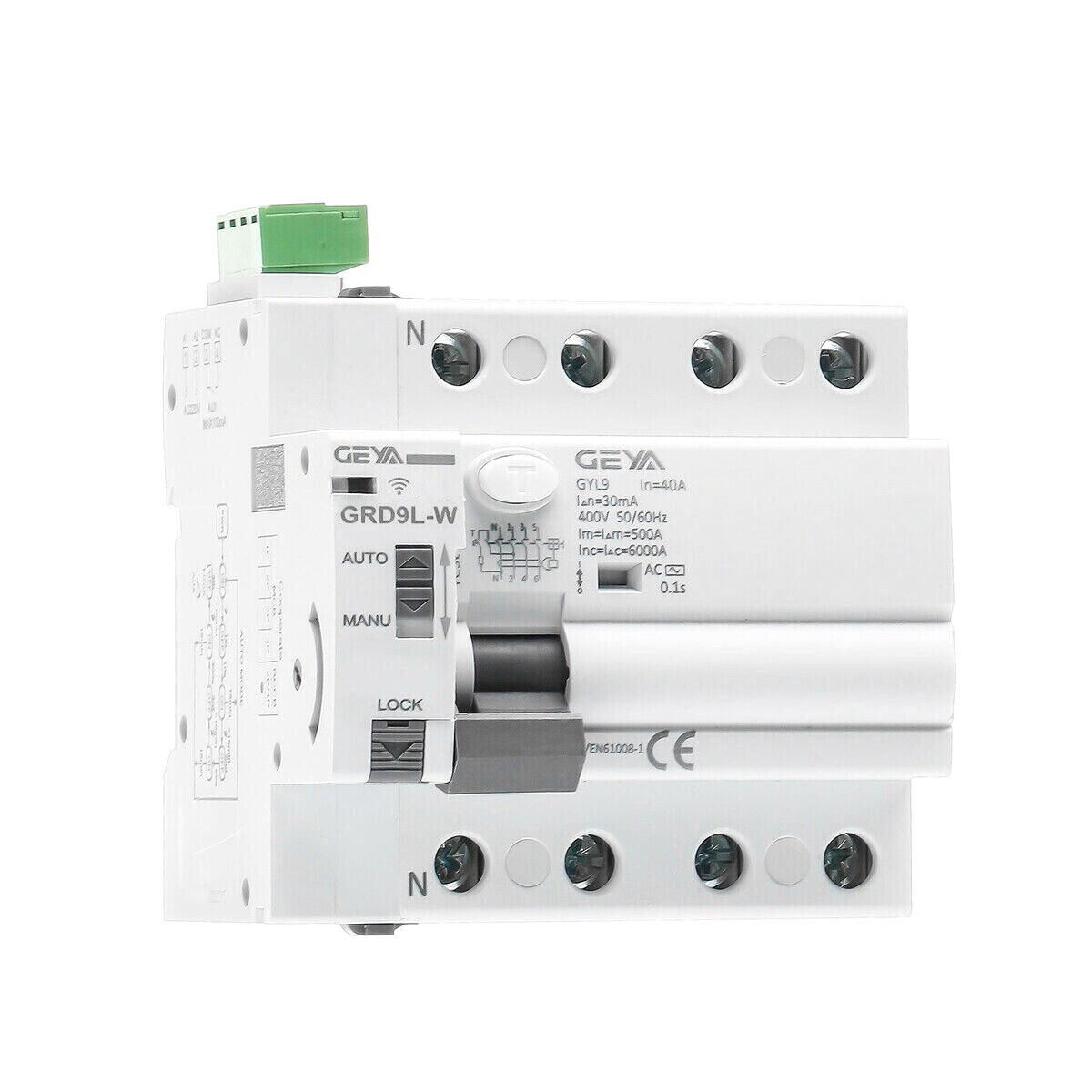 GEYA WIFITuya Controller Smart ELCB RCCB RCD AC Type 4P AC230V 40/63A 30/300mA