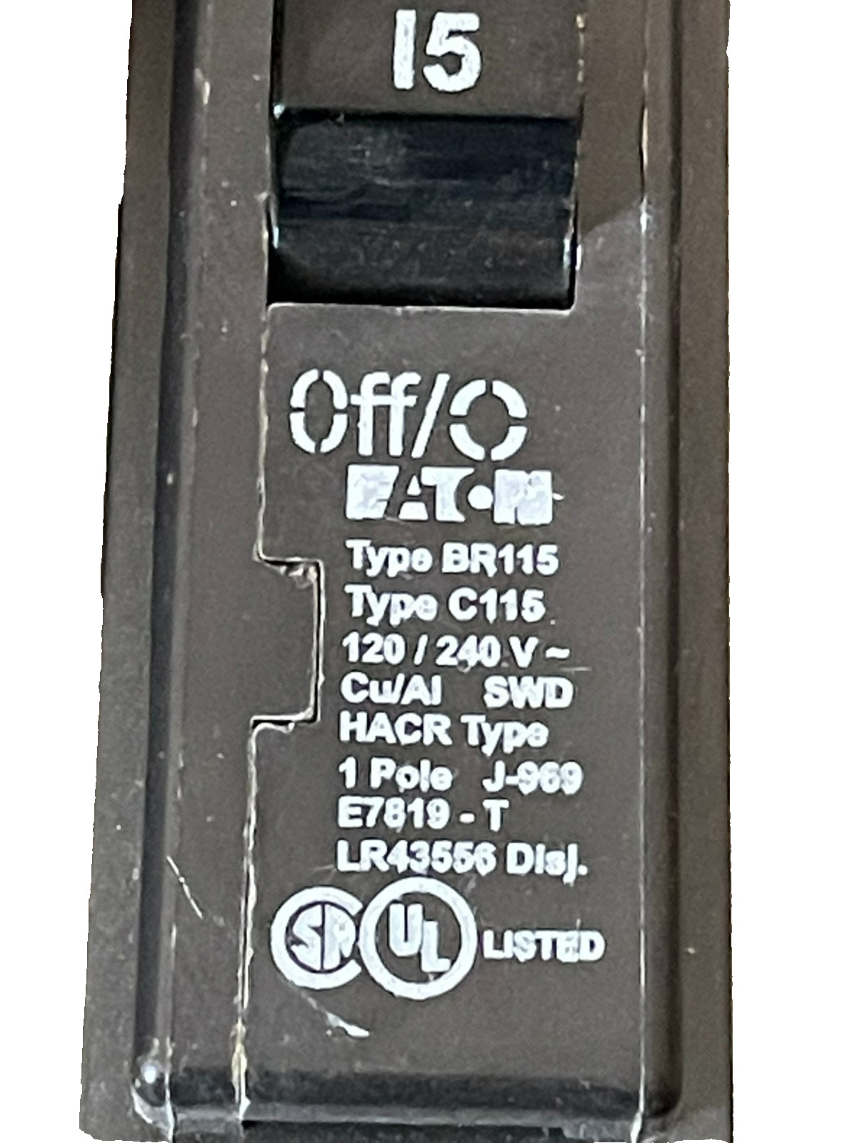 Eaton BR115 C115 Circuit Breaker 15 Am 1 Pole 120/240V (Lot of 6)