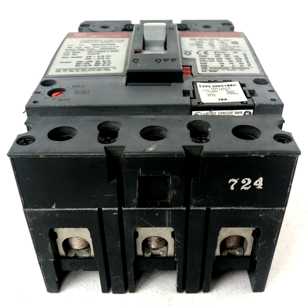 SEPA36AT0100 GE 100 Amp 600V Breaker 70 Amp Rating Plug SRPE100A SRPE100A70
