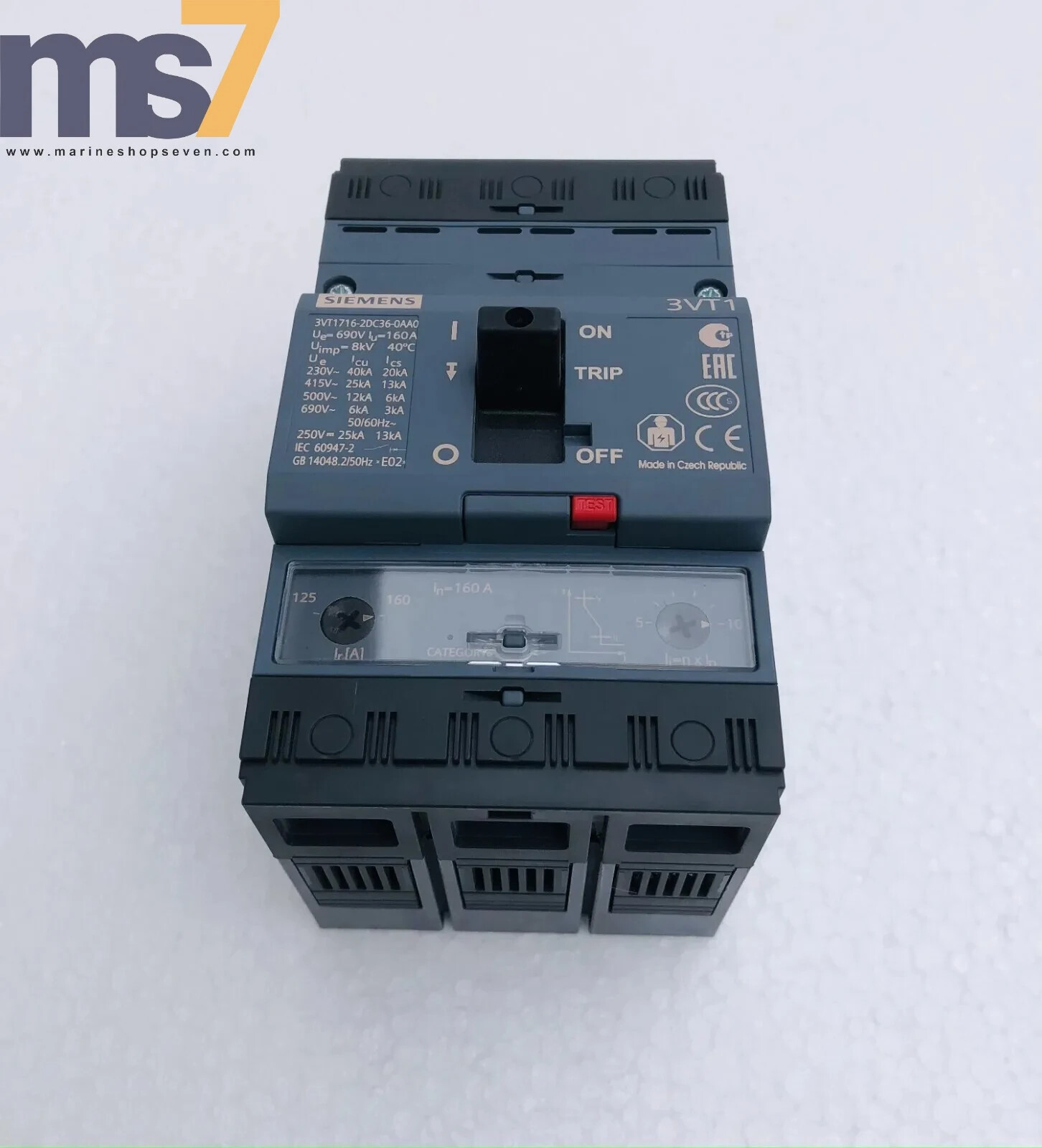 SIEMENS 3VT1 MCCB CIRCUIT BREAKER 160 AMPS 3P 3VT1716-2DC36-0AA0 #NEW