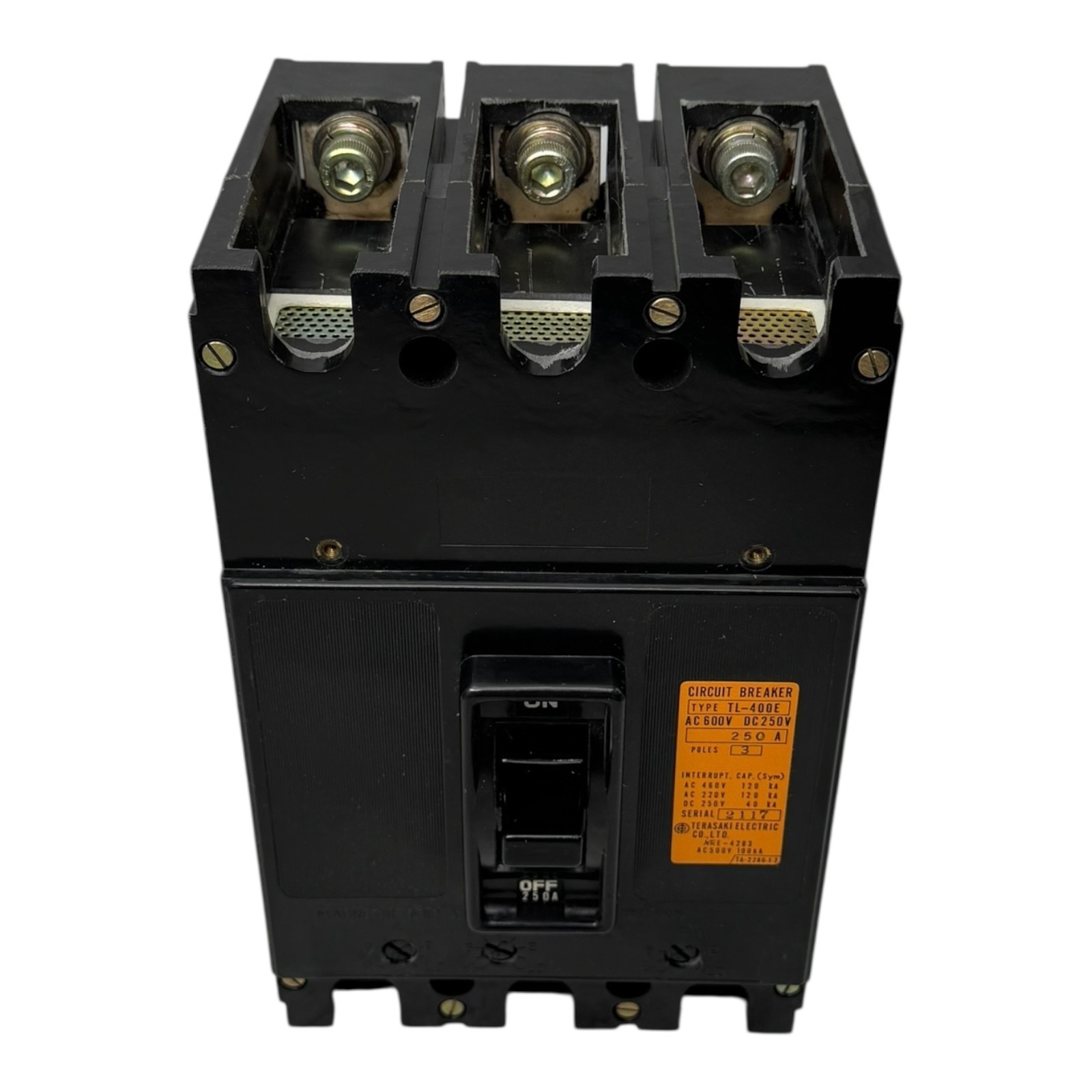 Terasaki TL-400E Circuit Breaker 250A 3-pole AC600V DC250V AUX