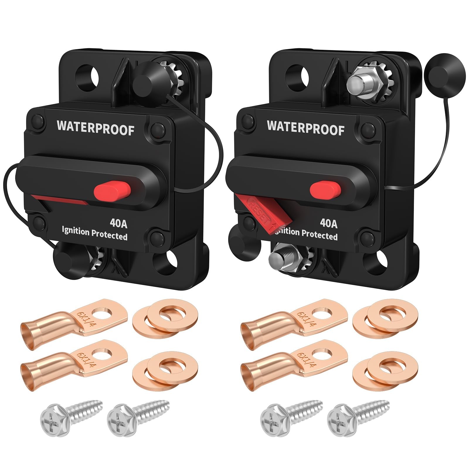 40 Amp Waterproof Circuit Breaker 12V48V for Marine, Automotive, RV, ATV 2
