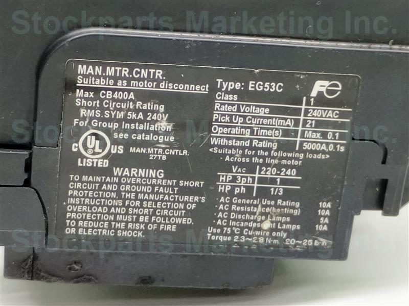 Fuji Electric FA EG53C EB3BEC-010B E.L. Circuit Breaker 10A 30 Days Warranty