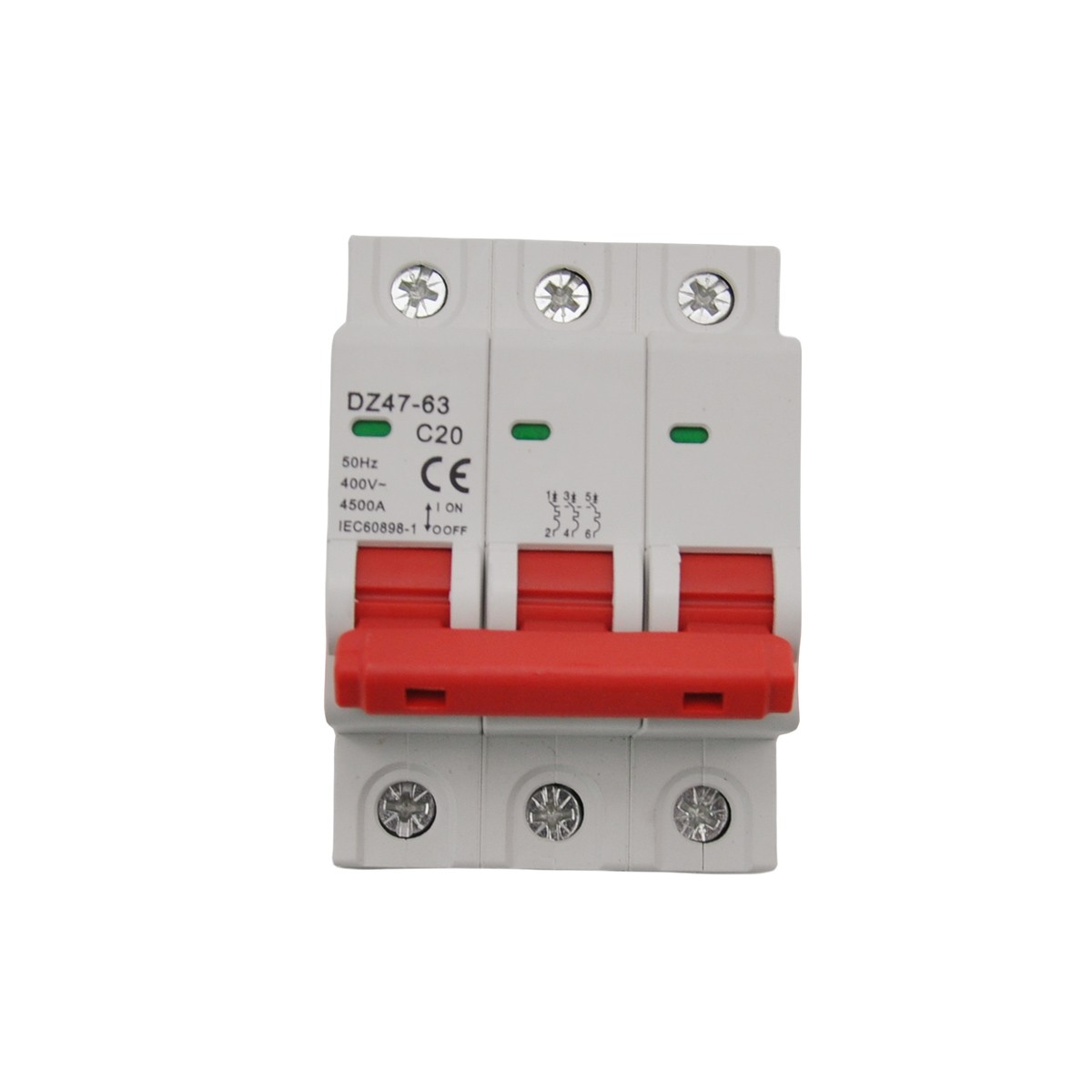 3P AC MCB Mini Circuit Breaker Type C 6 10 16 25 32 40 50 63 80 100 125Amp