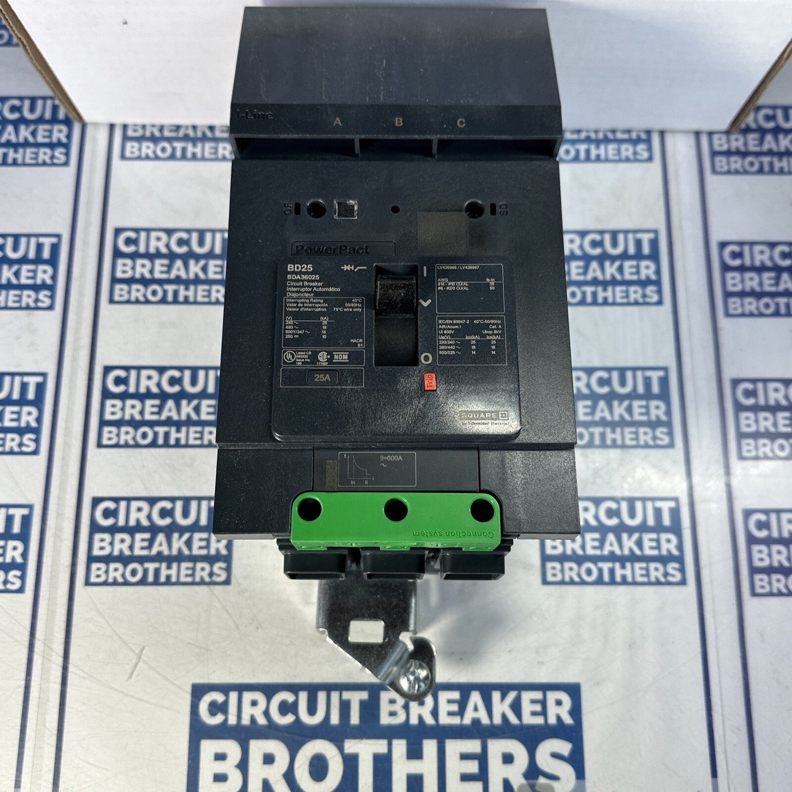 Square D BDA36025 25 Amp 600V 3 Pole I-Line Breaker-Warranty(Ship Same Day) New