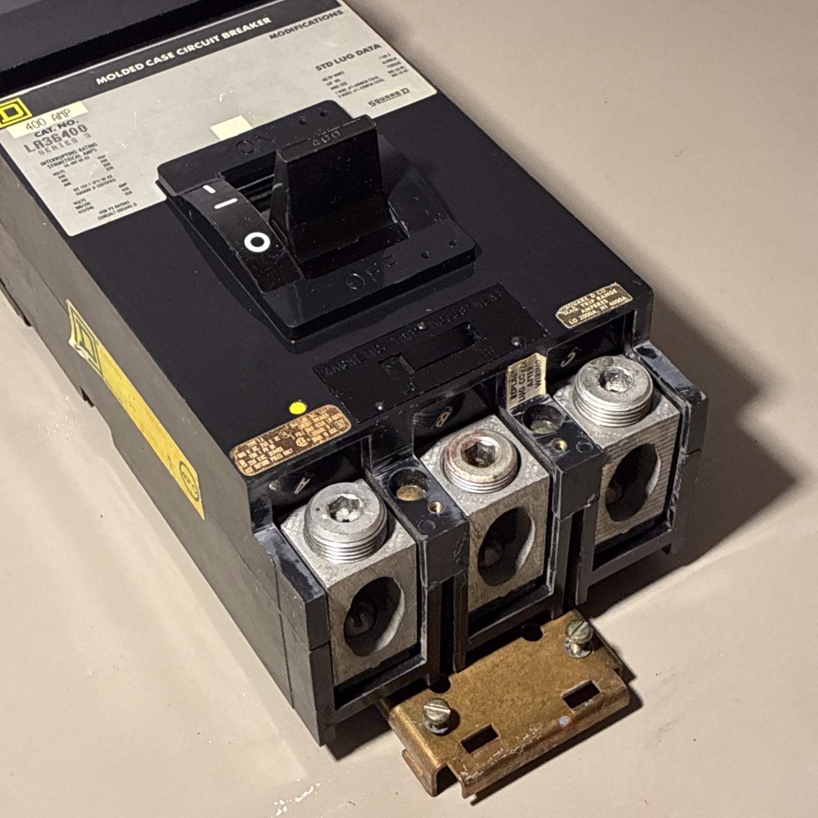 Square D LA36400 3 Pole 400 Amp 600 Vac I-Line Circuit Breaker