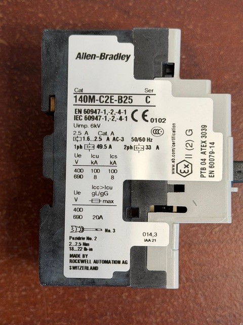 Allen Bradley 140M-C2E-B25 Motor Protection Circuit Breaker 32A 1.6-2.5A New