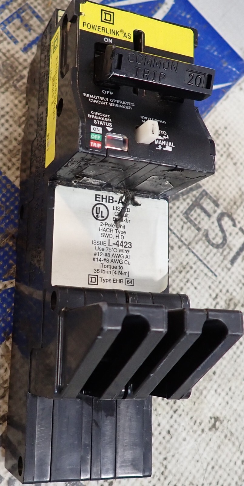 Square D PowerLink Circuit Breaker EHB24020AS 2 Pole EHB 20Amp – TESTED