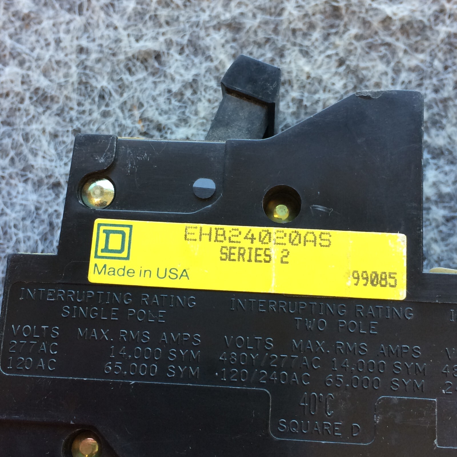 SQUARE D EHB24020AS, 20 Amp 480V, Remotely Operated Circuit Breaker – WARRANTY