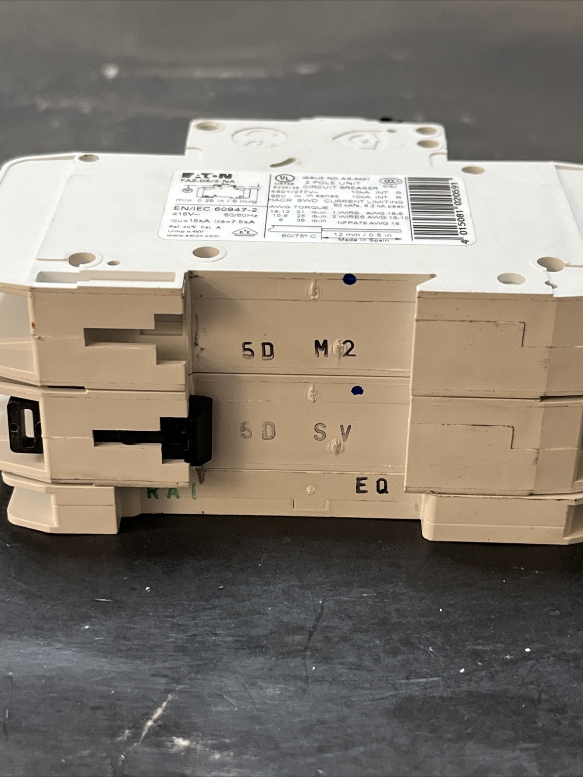 🔥🔥🔥Eaton NSB FAZ-D5/2-NA DIN Rail Breaker FAZ 2P 5A 480Y/277V 50/60Hz