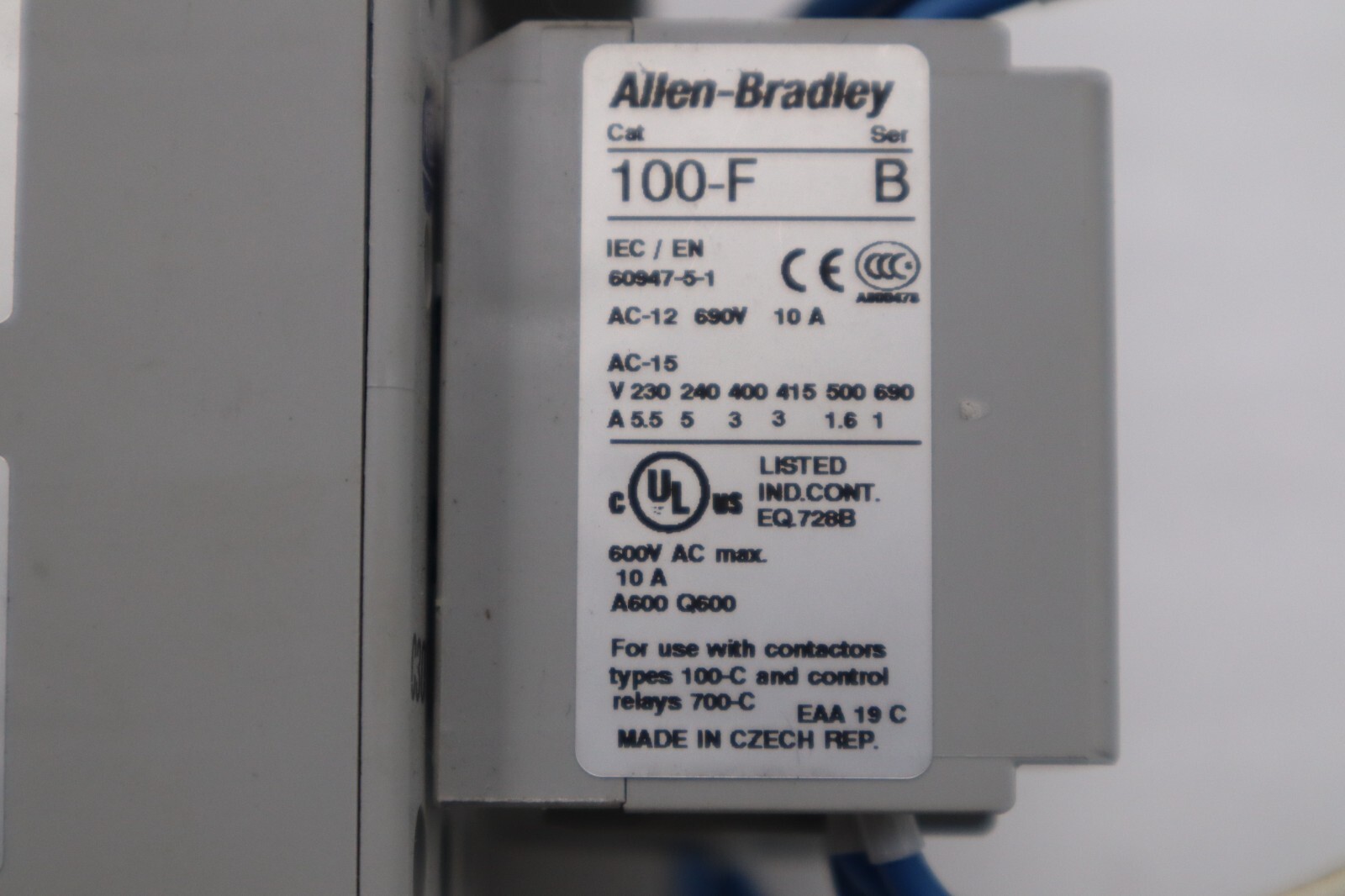 ALLEN BRADLEY 140M-D8E-C10 CIRCUIT BREAKER WITH 100-C30*00 CONTACTOR #4822-A