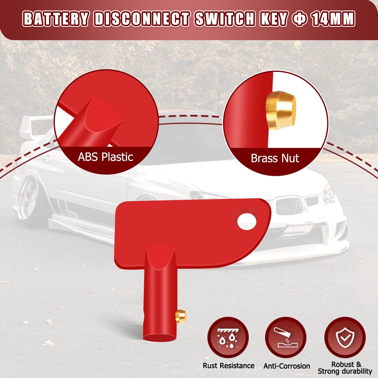Battery Disconnect Key Ø14mm 4 Pcs Battery Disconnect Switch Key Abs Plastic …