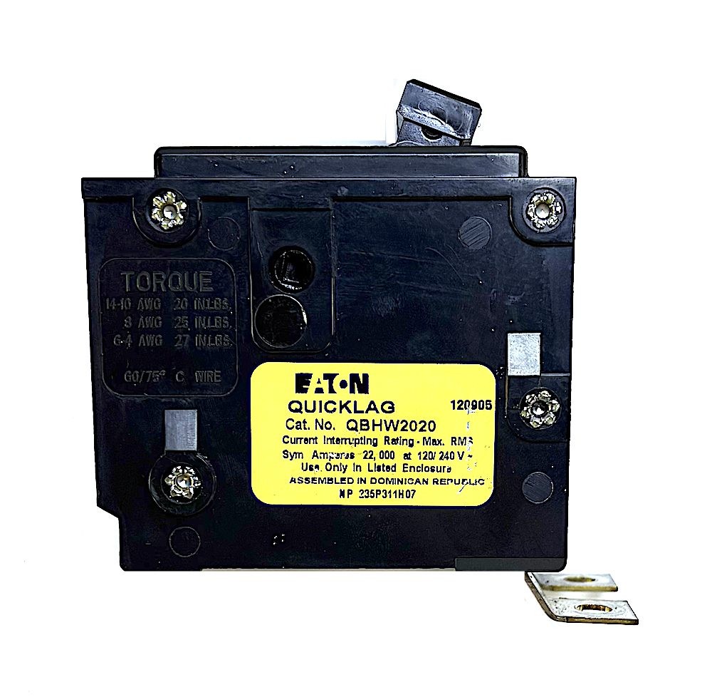 Eaton QBHW2020 2 Pole 20 Amp 240 Vac Circuit Breaker