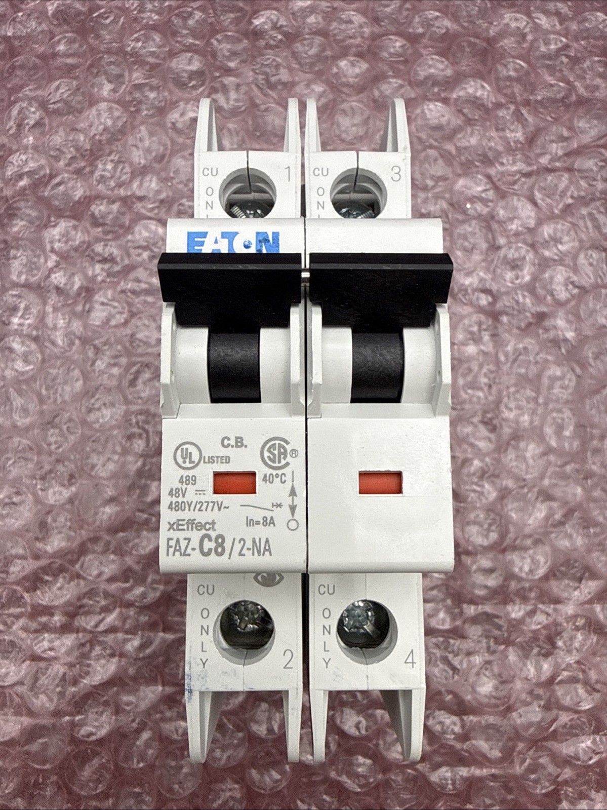 Eaton FAZ-C8/2-NA 2 Pole 8A Trip C Miniature Circuit Breaker – New Open Box