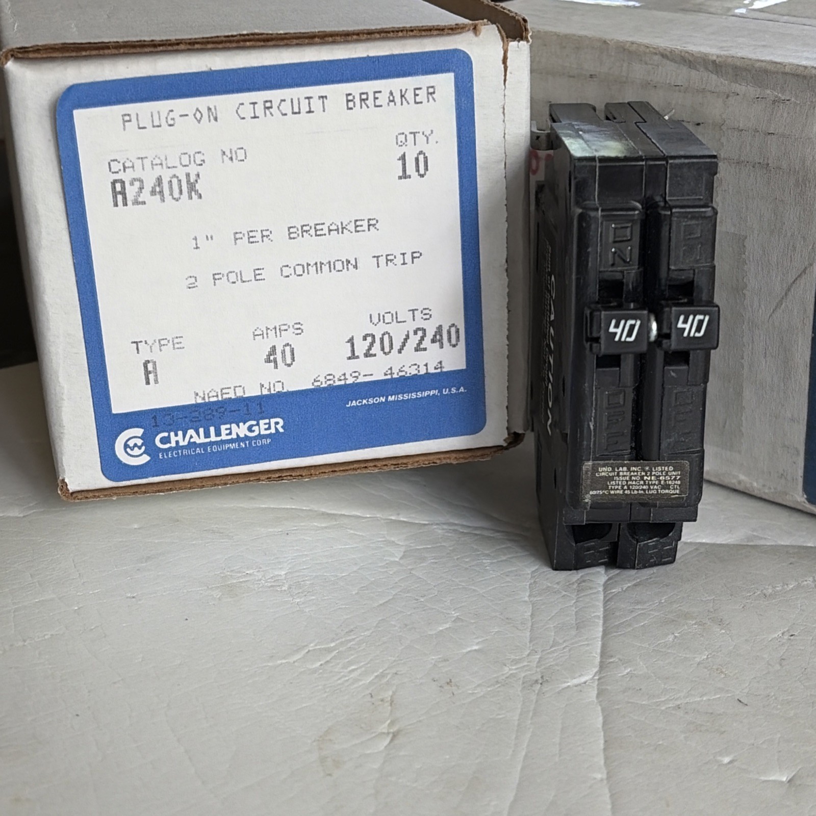 A240 Side Mount Clip CTL-yes Type A Challenger A240K MH240 2 Pole 40 Amp ~New!