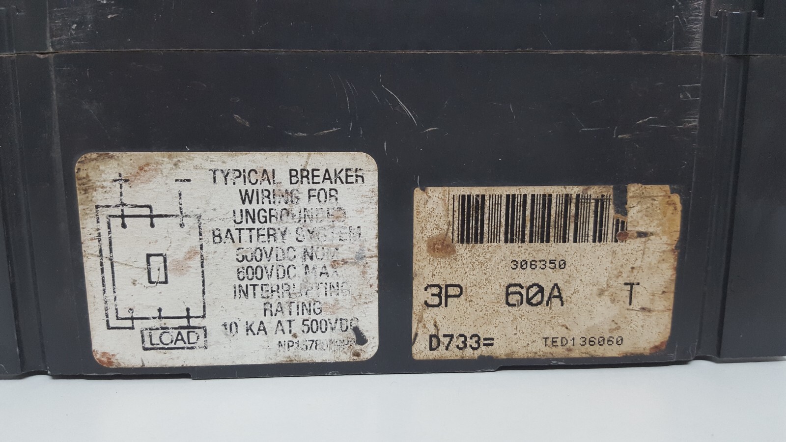 GE TED136060 CIRCUIT BREAKER 3 POLE 60 AMPS 600VAC / TESTED OK