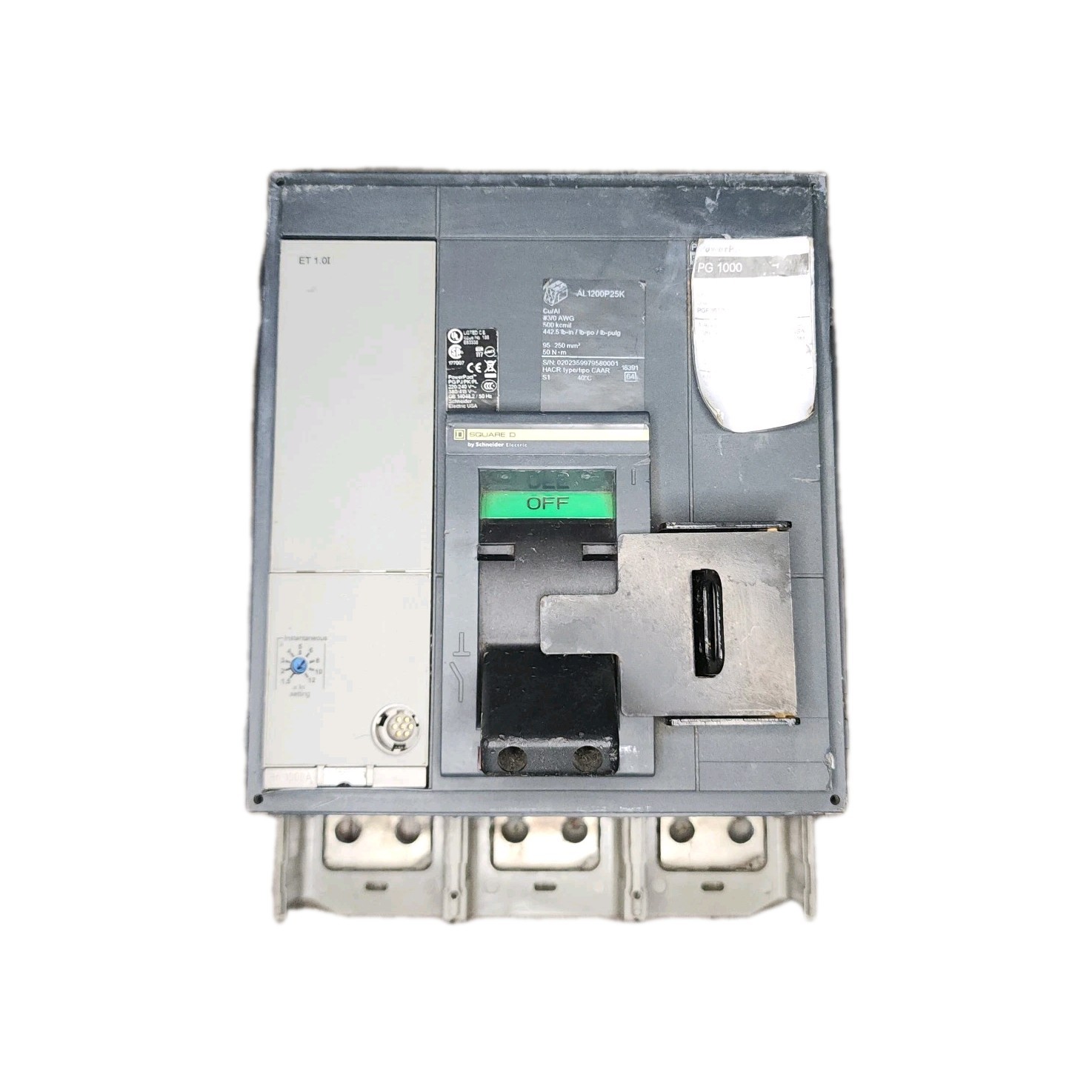 SQUARE D POWERPACT PG 1000 CIRCUIT BREAKER PGF36100YP 3 POLE 600V 1000A AMP