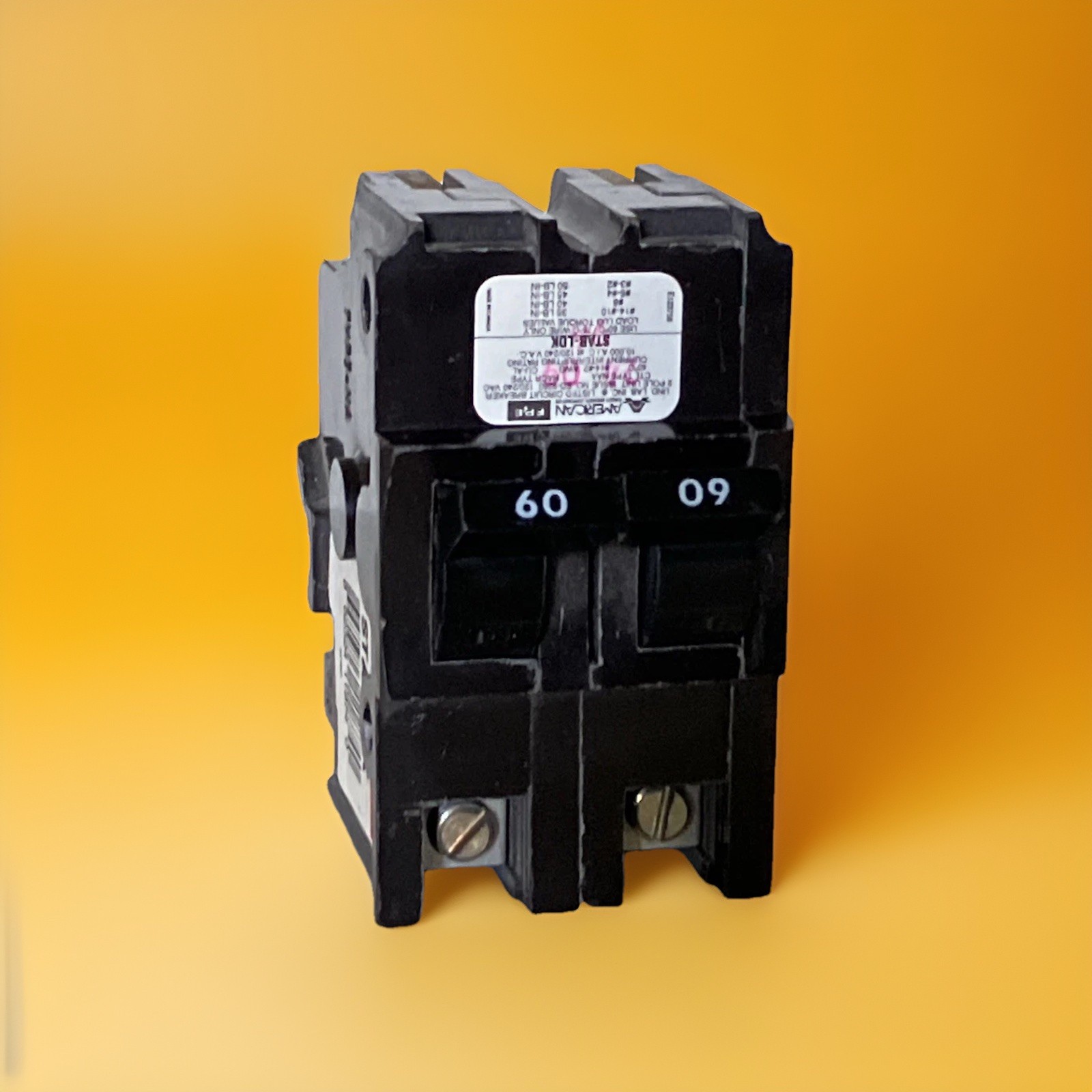 FPE NA260 Federal Pacific 2P 60A 240V Stab-Lok Circuit Breaker Black White “60”