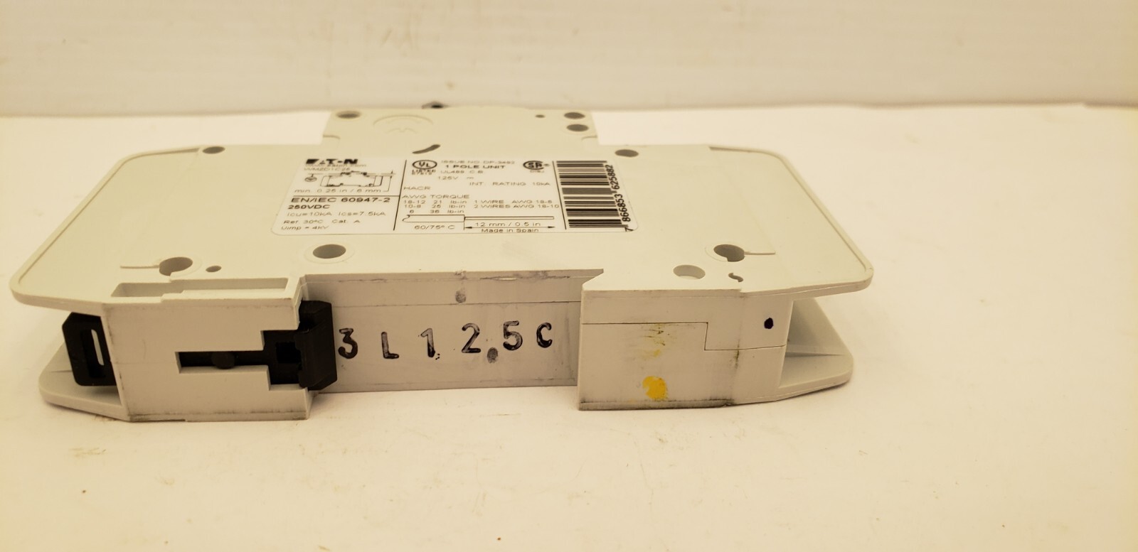 EATON WMZD1C25 CIRCUIT BREAKER, 25 AMP, 125V DC, 1 POLE, NIB