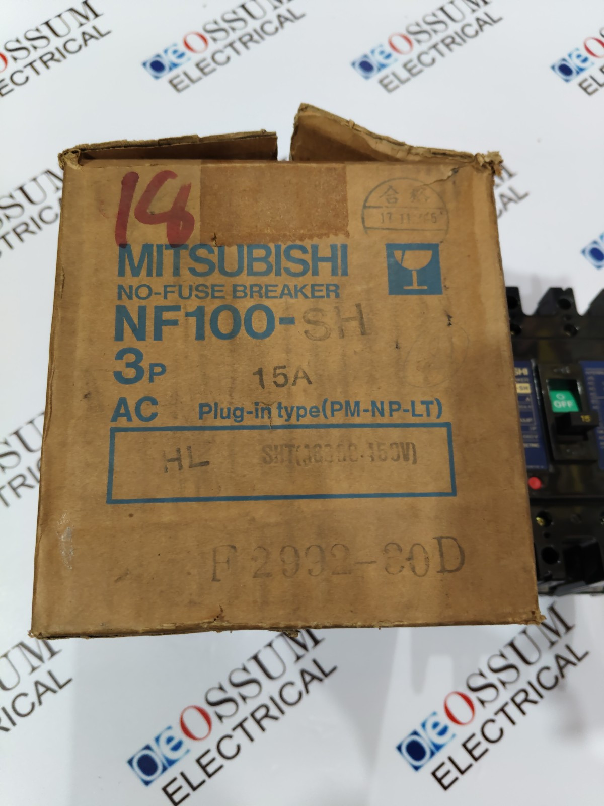 MITSUBISHI ELECTRIC NF100-SH CIRCUIT BREAKER 15A 3POLE 440VAC 50KA FAST SHIP