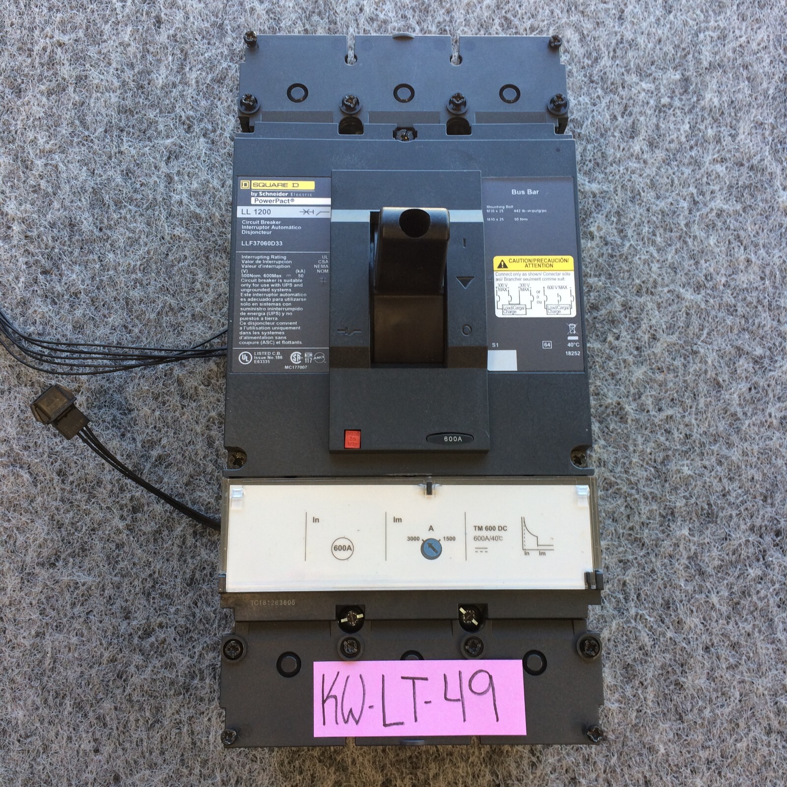 SQUARE D Power Pact LLF37060D33 600V 600A 3 pole NTO – NEW TAKE OUT