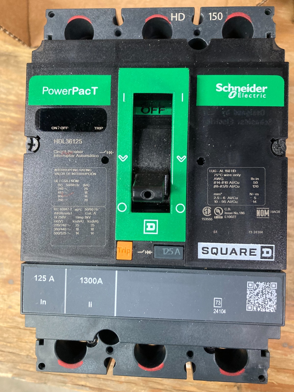 Schneider HDL36125 Current Limiting Circuit Breaker – NEW