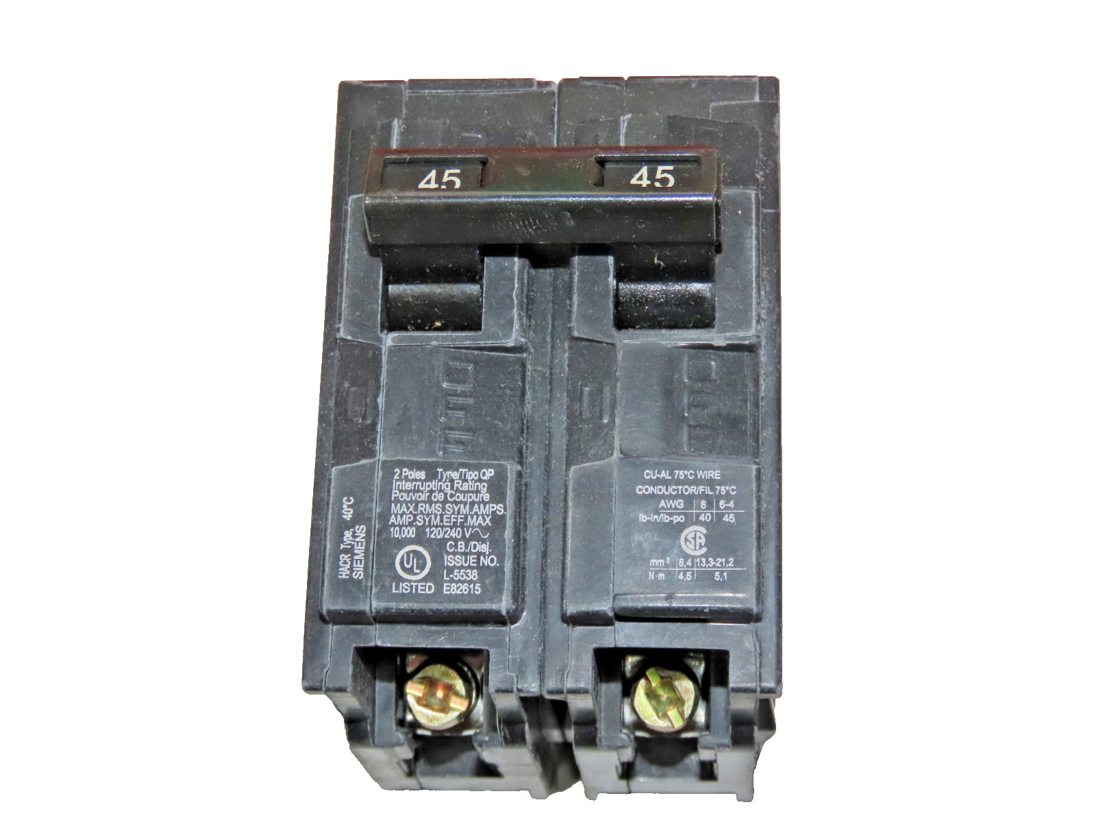 SIEMENS Q245 2 POLE CIRCUIT BREAKER 45Amp 120/240V (Pack of 6)