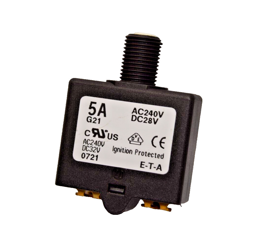 Lot 5 E-T-A ETA 1658-G21-00-S83-5A BREAKER 7-17sec 5A 5 Amp G21 1658 240v 28v