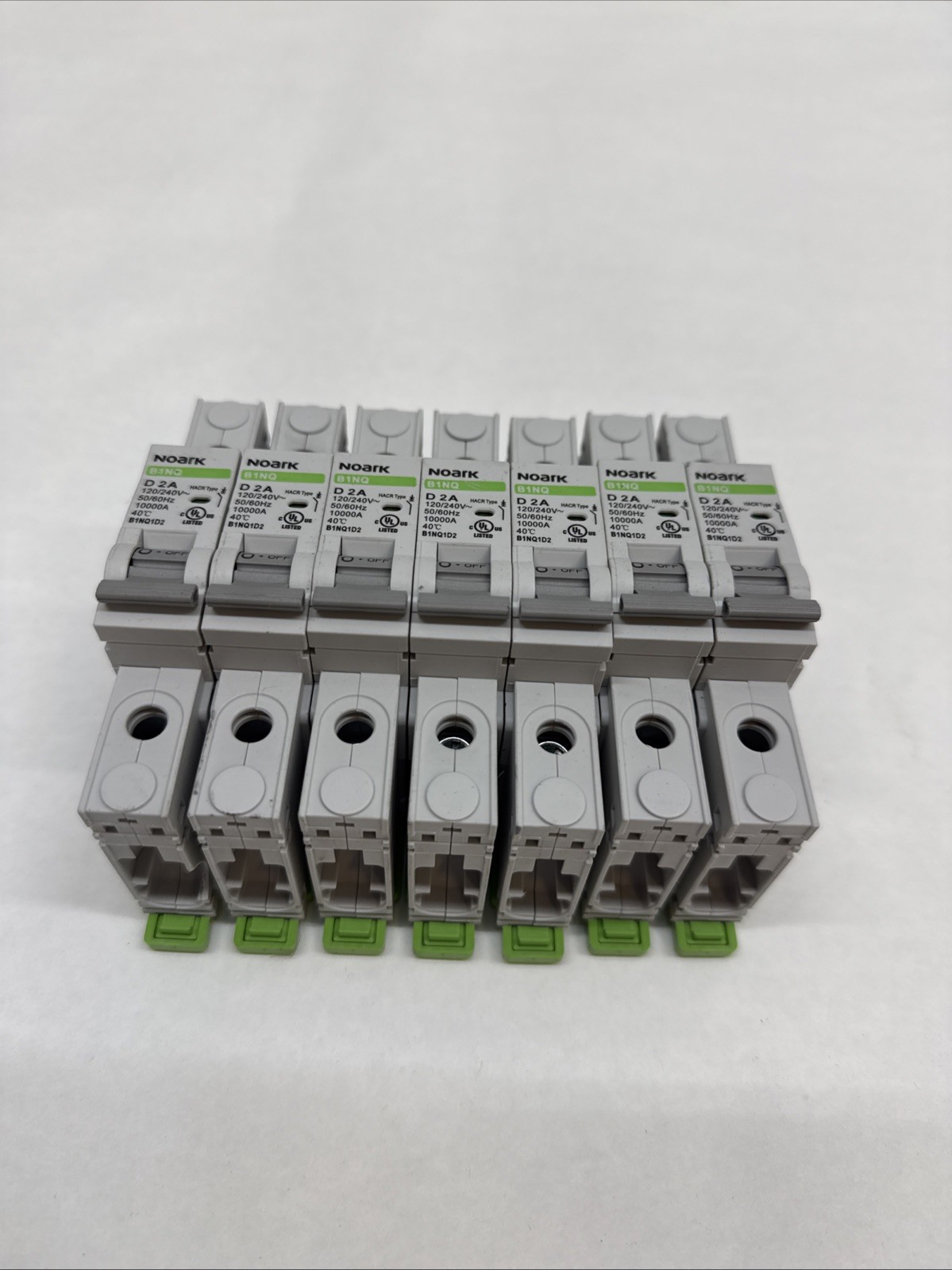 Lot of 7 – Noark B1NQ1D2 Miniature Circuit Breakers 120/240V 50/60Hz 10,000A