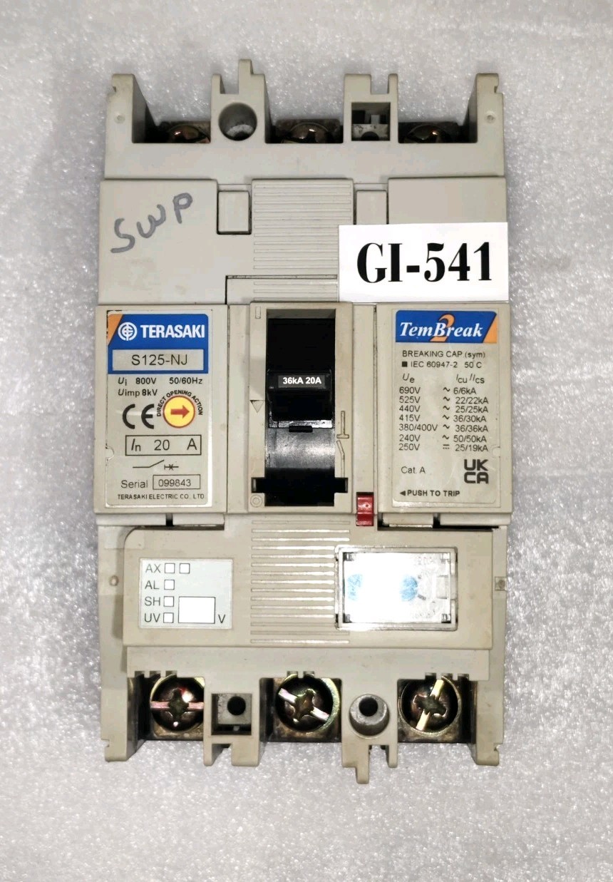 TERASAKI S125NJ 20A 3POLE 36KA CIRCUIT BREAKER FREE FAST SHIPPING MADE IN JAPAN