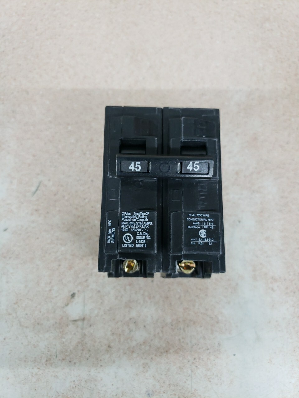 1) New! Siemens Q245 45 Amp 2 Pole 120/240V Type QP Circuit Breaker