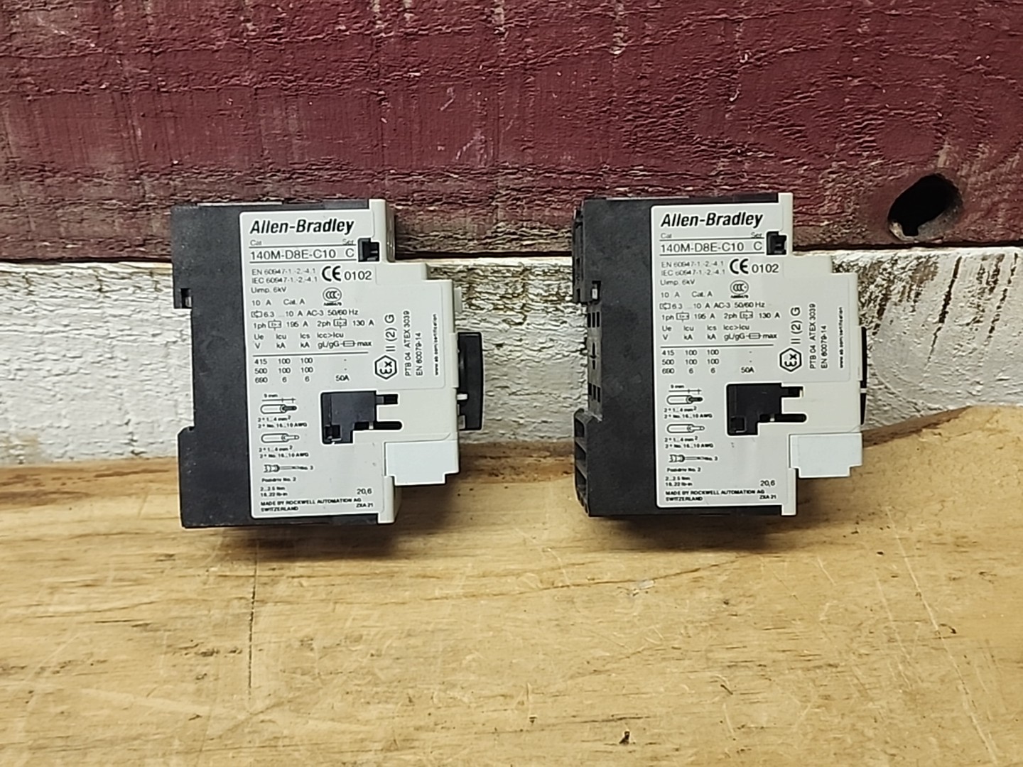Lot of 2 Allen Bradley 140M-D8E-C10 Motor Protection Circuit Breaker 6.3-10A