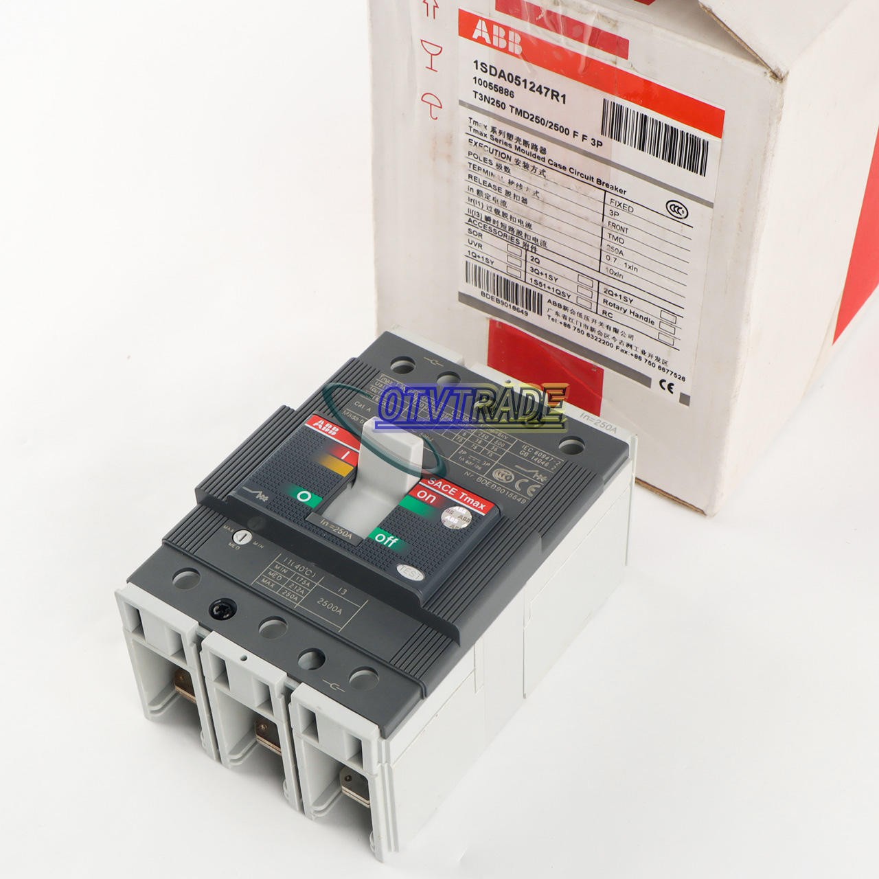 1PCS ABB TMAX T3N250 TMD250/2500 FF 3P 250A 1SDA051247R1 Circuit Breaker New