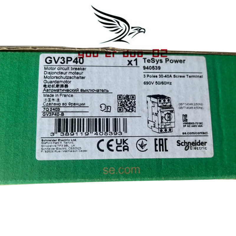 Square D Schneider GV3P40 30-40A Motor Circuit Breaker Free Shipping