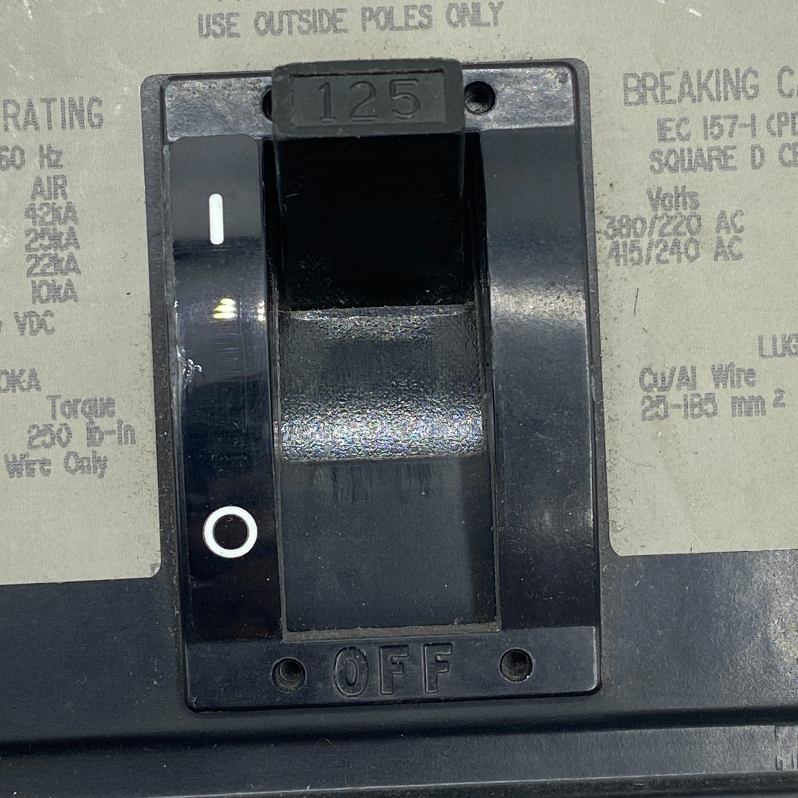 SQUARE-D KAL361251021 THERMAL-MAGNETIC CIRCUIT BREAKER 125-AMP 3-POLE UNIT