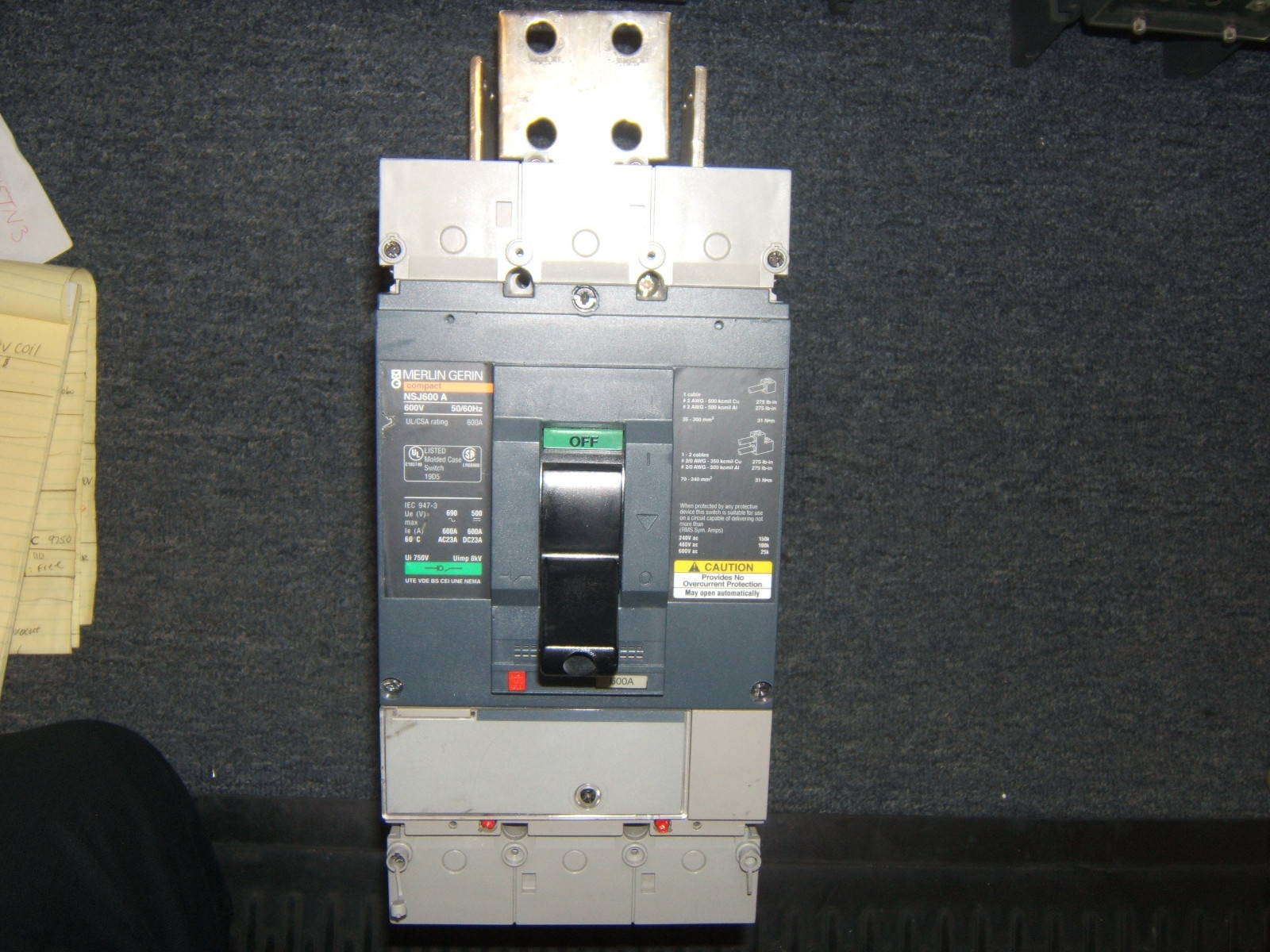 MERLIN GERIN NSJ600A with 48V shunt trip
