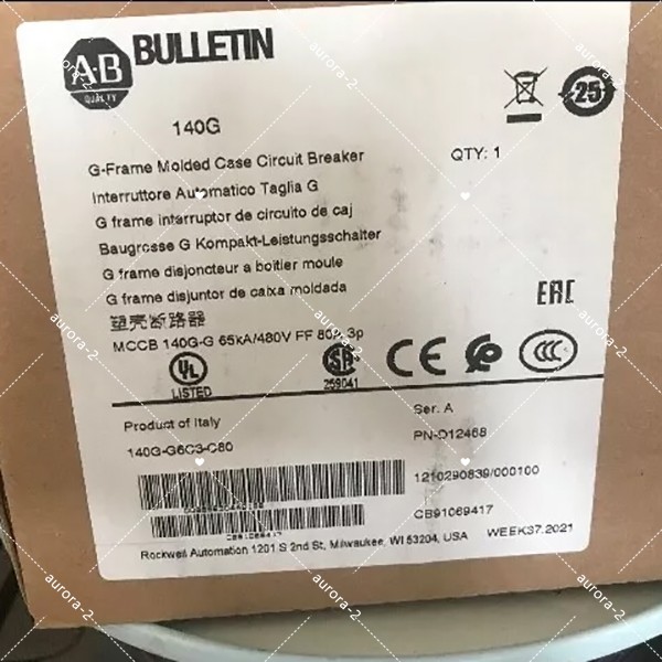 New Sealed Allen-Bradley 140G-G6C3-C80 Circuit Breaker 80A 3-Pole 480V