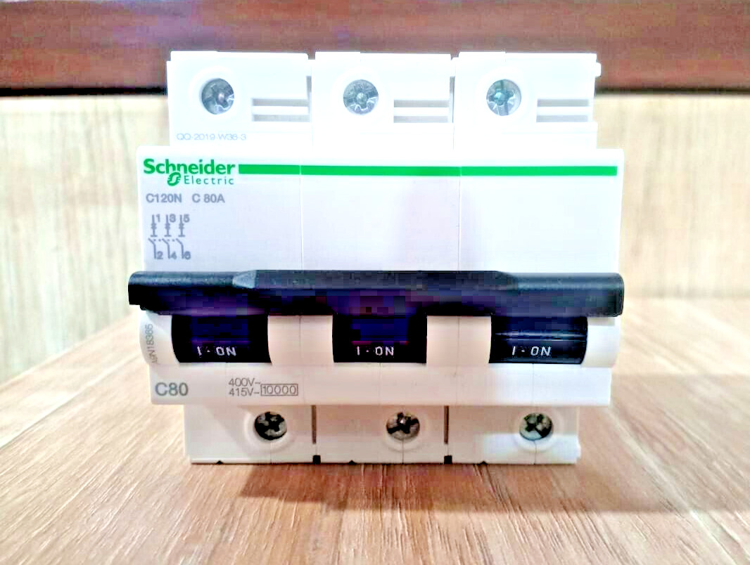 1PC A9N18365 SCHNEIDER CIRCUIT BREAKER Acti9 C120N 3P – 80A – C curve -Brand NEW