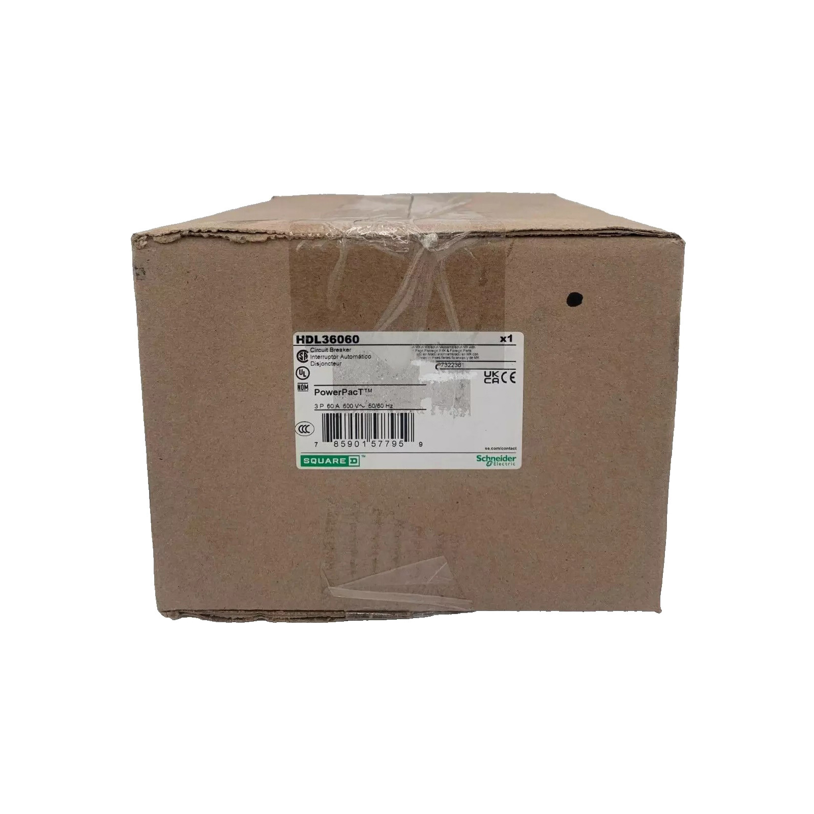 NIB – Square D – HDL36060 – Circuit Breaker, 60A, 3 Pole, 600Vac