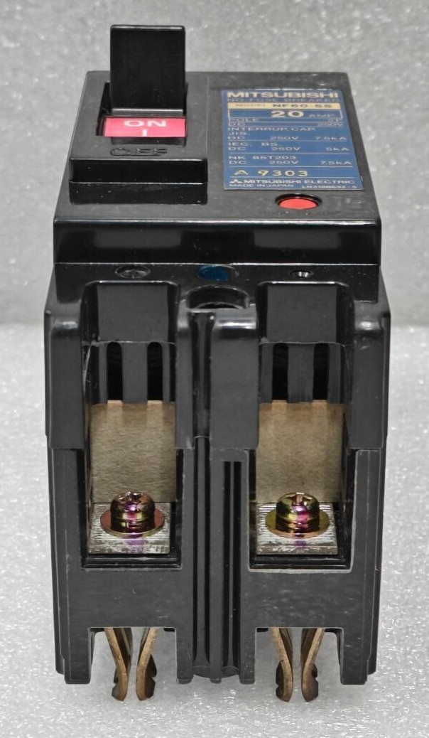MITSUBISHI NF60-SS 2-POLE NO-FUSE CIRCUIT BREAKER 20A 250V NEW FAST SHIPPING