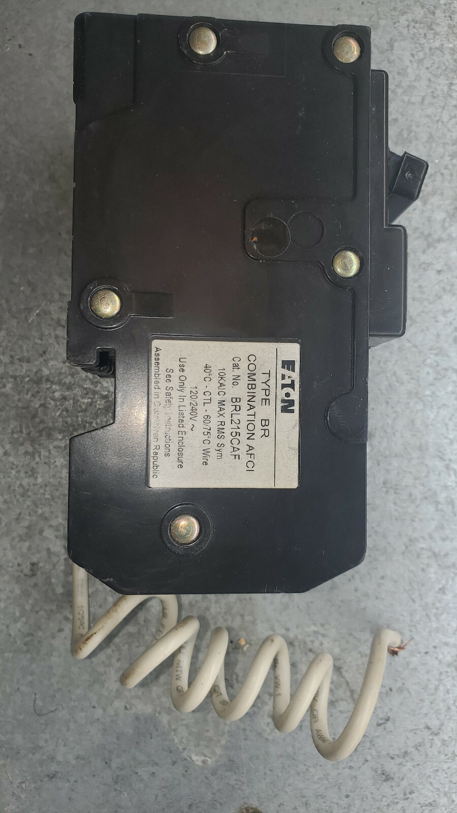 Eaton BRL220CAF Plug-In Mount Type BR Combination Arc Fault Circuit Breaker