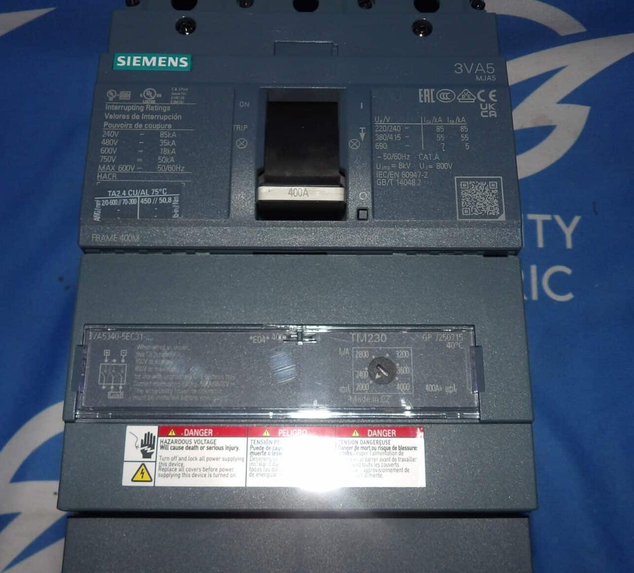 Siemens 3VA5340-5EC31-0AA0 400A 600V 3 Pole Circuit Breaker + 1 Year Warranty