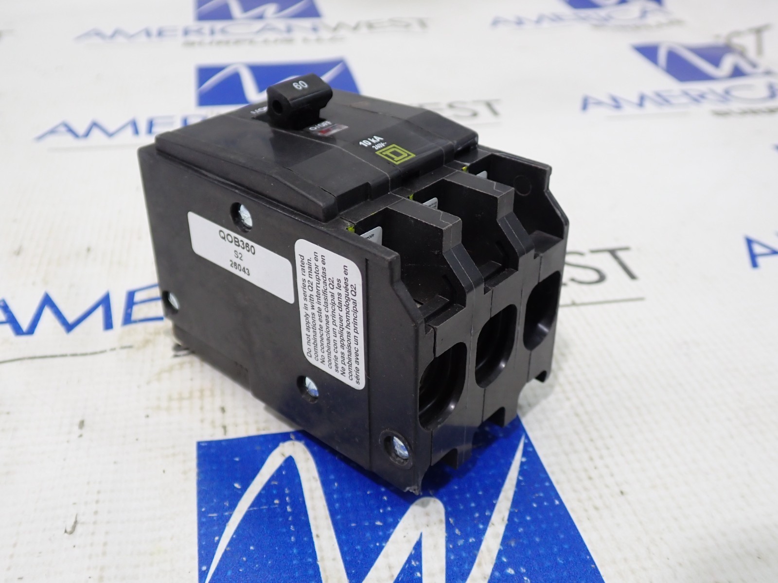 New Square D QOB360 3 Pole 60 Amp 240V Circuit Breaker