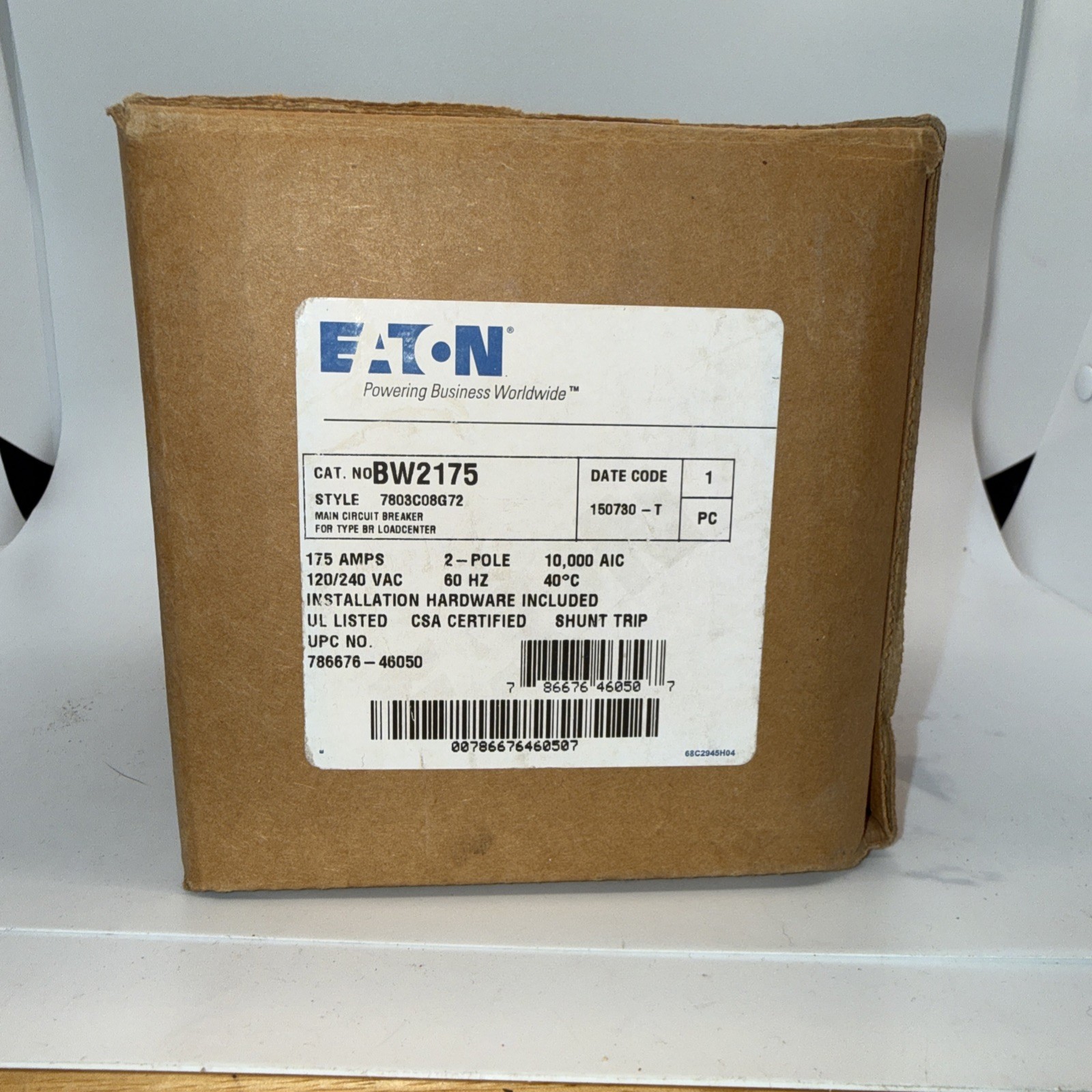 Eaton BW2175 175 Amp 2 Pole 120/240VAC Main Circuit Breaker -3
