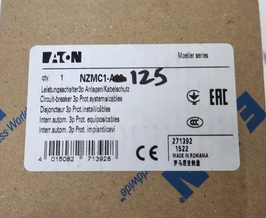 Eaton NZMC1-A125 Molded Case Circuit Breaker 125A