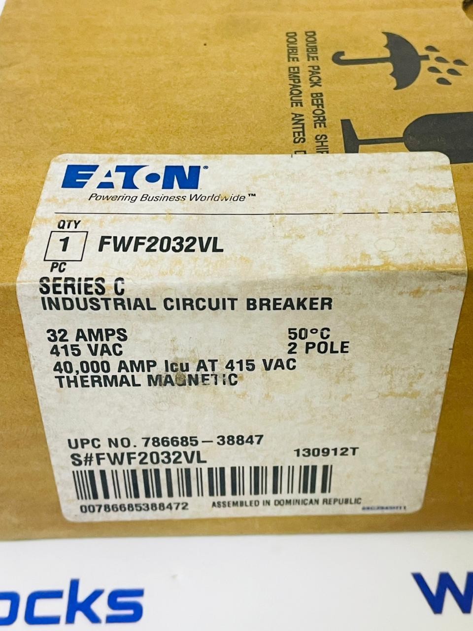 Eaton FWF2032VL Circuit Breaker 32A 2 Pole 415VAC