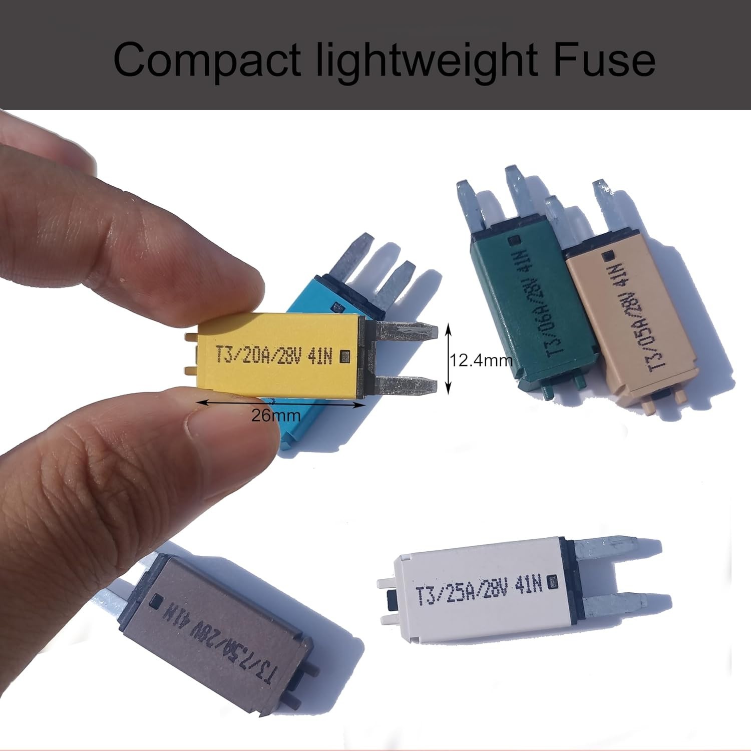8-Piece 28V DC Circuit Breaker Set – Compact Fuses for Electrical Safety 5A-30A