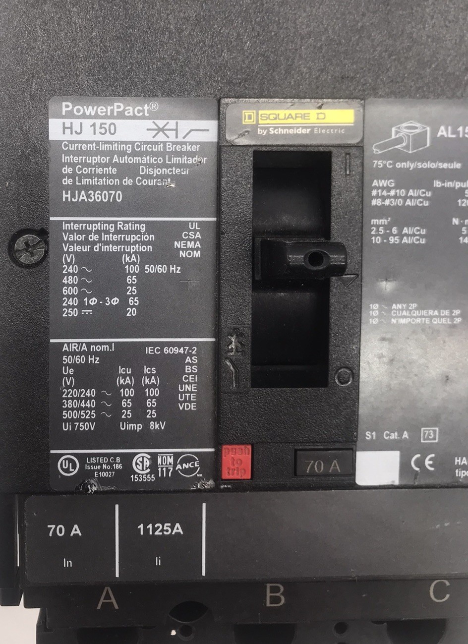 HOUSTON STOCK SQUARE D HJA36070 TYPE HJA 70 AMP REFURBISH FREE 2 DAY AIR BUY NOW